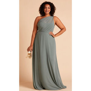 Birdy Grey One-Shoulder Maxi Dress in Sage